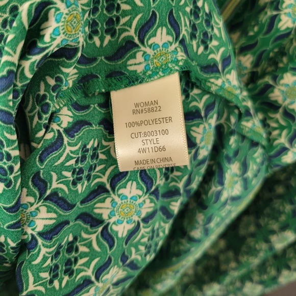 NWT Max Studio Green Geometric Print Women's MIDI Dress Size 2X Boho Chic - Picture 11 of 13